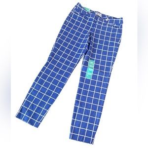 Old Navy Pixie Pant Blue Grid Flat Front Size 4